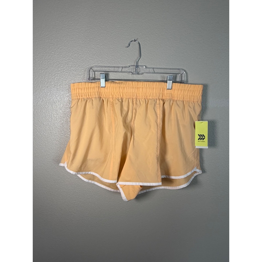 All in Motion Women XXL Melon Orange Mid Rise Run Shorts Quick Dry NWT